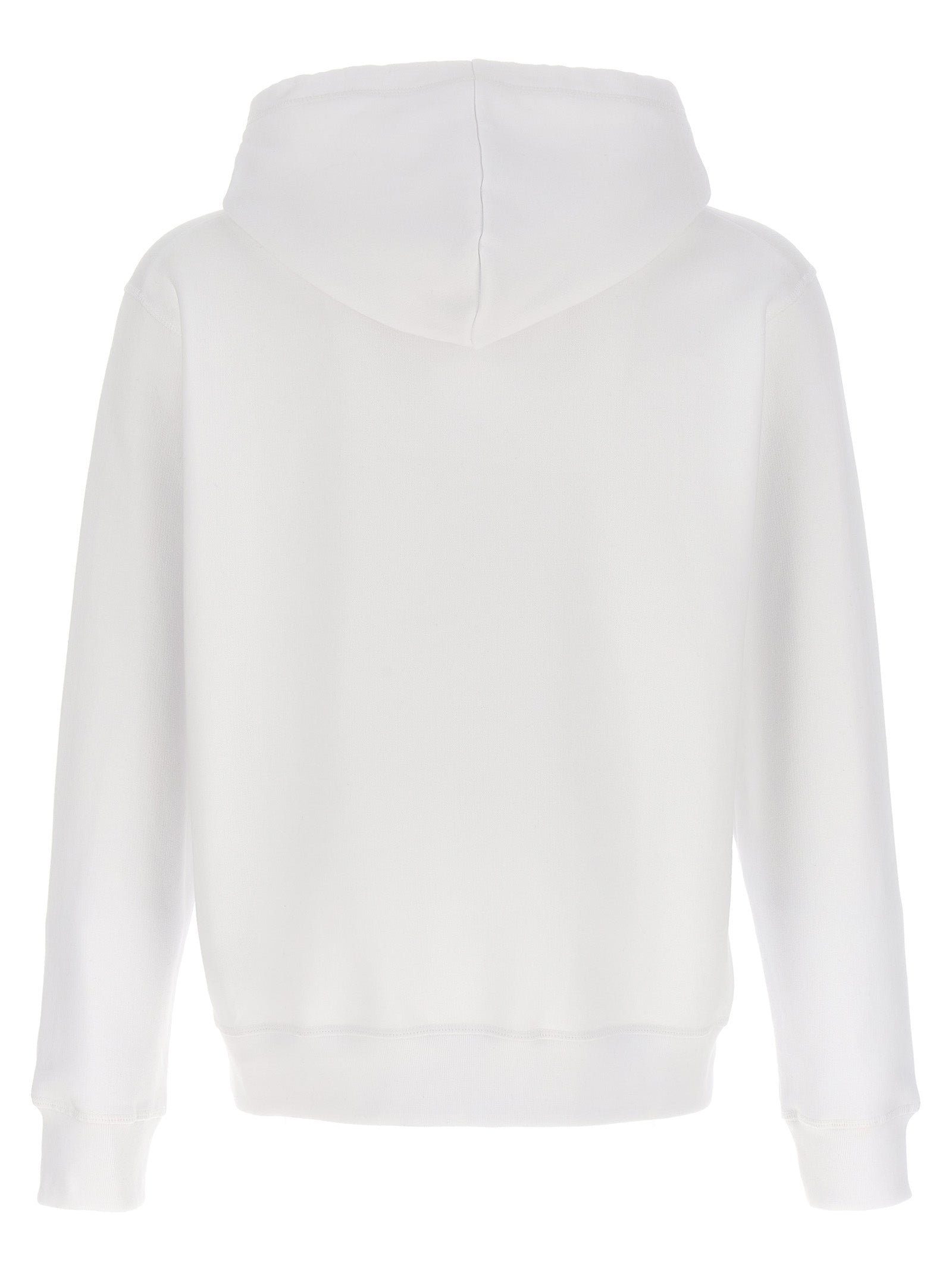 Sweatshirt Hoodie by Dsquared² for men in cotton white features a slouchy chic silhouette, detailed with a slouchy chic and a signature hooded neckline for an elevated aesthetic.