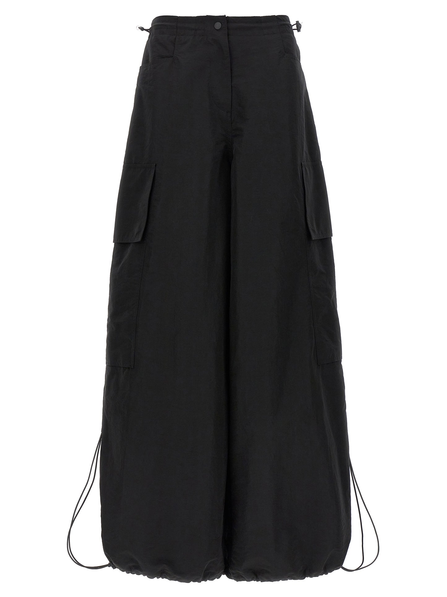 Casual Pants by Palm Angels for women in nylon & polyester black features an refined tailoring silhouette, showcasing a premium with a and long cut for a refined tailoring look.