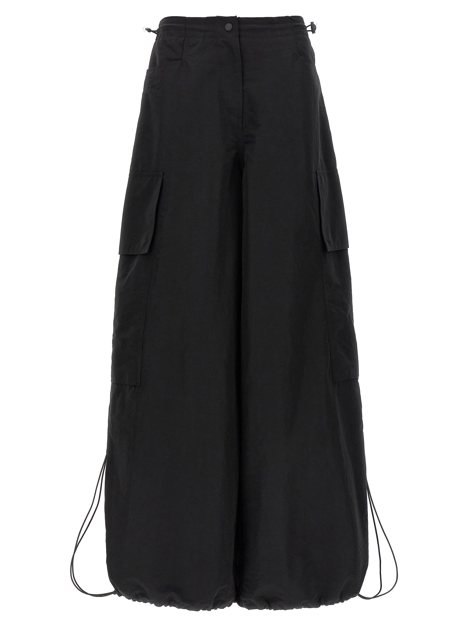 Casual Pants by Palm Angels for women in nylon & polyester black features an refined tailoring silhouette, showcasing a premium with a and long cut for a refined tailoring look.