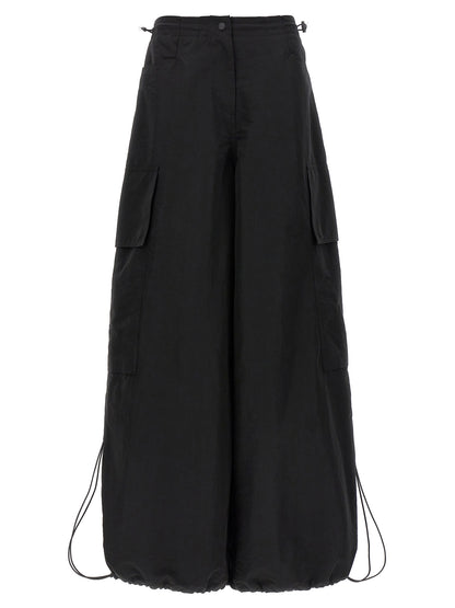 Casual Pants by Palm Angels for women in nylon & polyester black features an refined tailoring silhouette, showcasing a premium with a and long cut for a refined tailoring look.