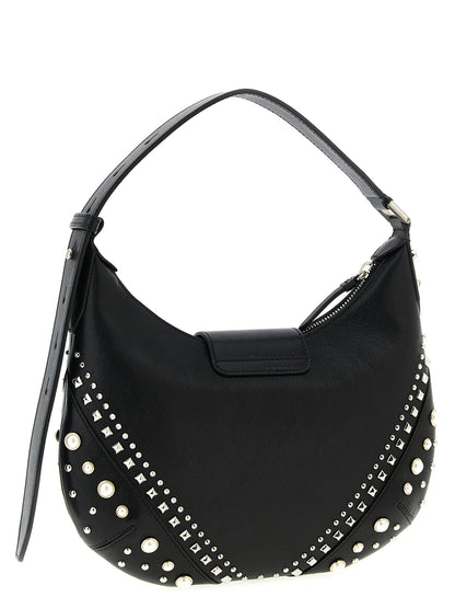 Jimmy Choo Leather & Brass Shoulder Hobo Bag - White