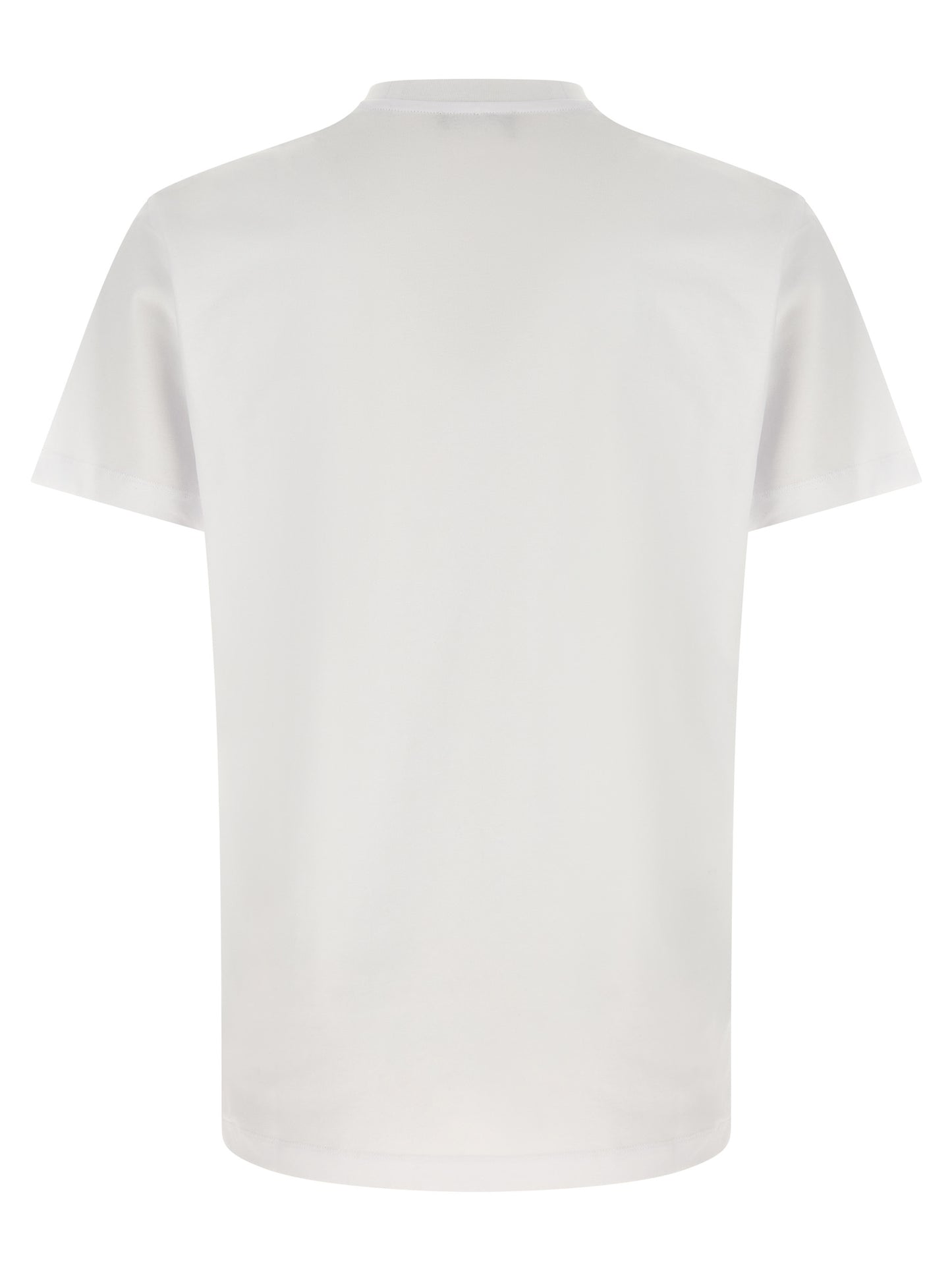 T-Shirt by Versace for men in cotton canvas white features an on trend silhouette, perfectly showcasing a on trend and crew neckline for an elevated aesthetic.
