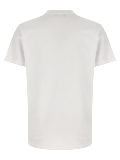 T-Shirt by Versace for men in cotton canvas white features an on trend silhouette, perfectly showcasing a on trend and crew neckline for an elevated aesthetic.