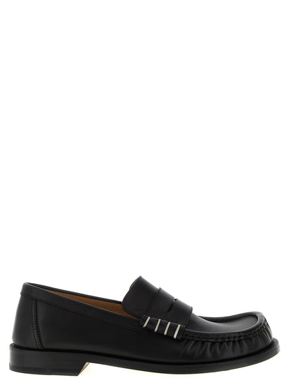 J.W.Anderson Men's Calfskin Leather Loafer Slip-On Shoes - Black