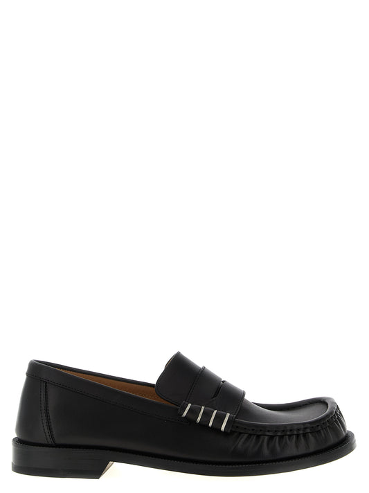 J.W.Anderson Men's Calfskin Leather Loafer Slip-On Shoes - Black