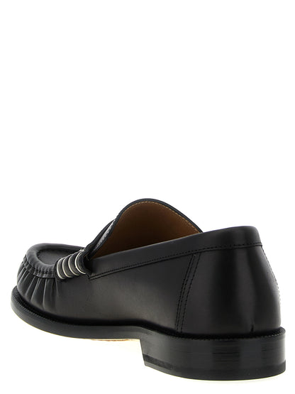 J.W.Anderson Men's Calfskin Leather Loafer Slip-On Shoes - Black