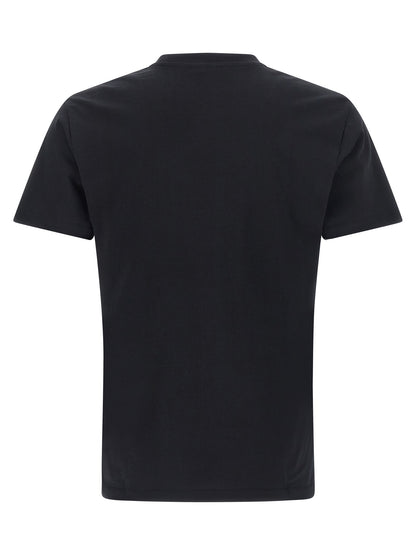 T-Shirt by Versace for men in cotton black features a plush silhouette, showcasing a sophisticated crew neckline and for a truly plush finish.