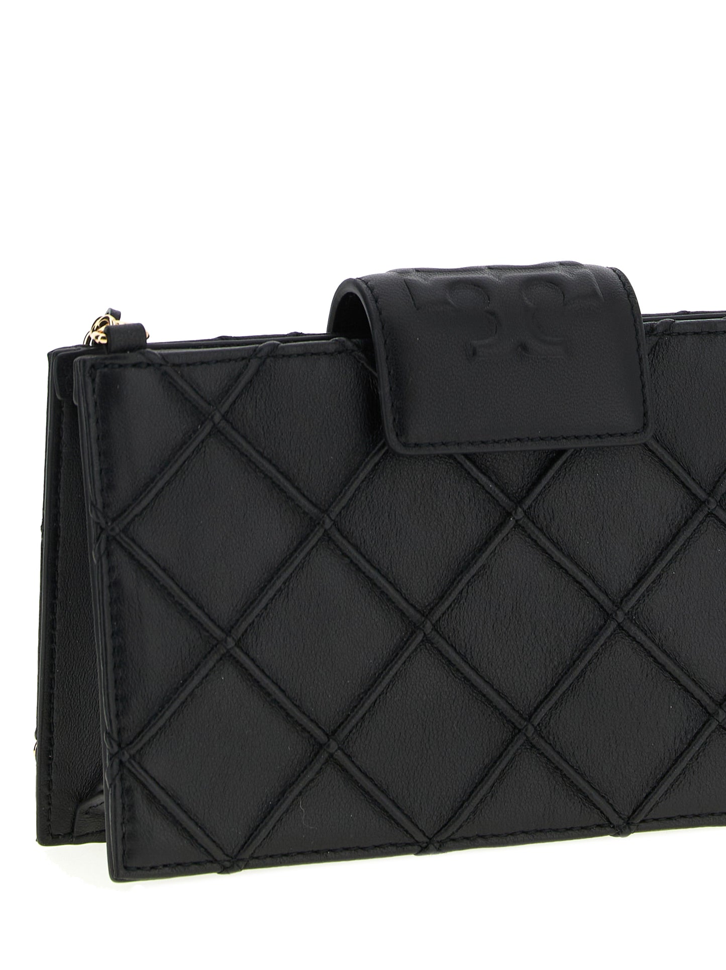 Cardholder Card Case by Tory Burch for women in polyester black features a refined silhouette, showcasing the elegant lines of the Fleming Polyester Cardholder Card Case alongside premium card-organization for a refined finish.