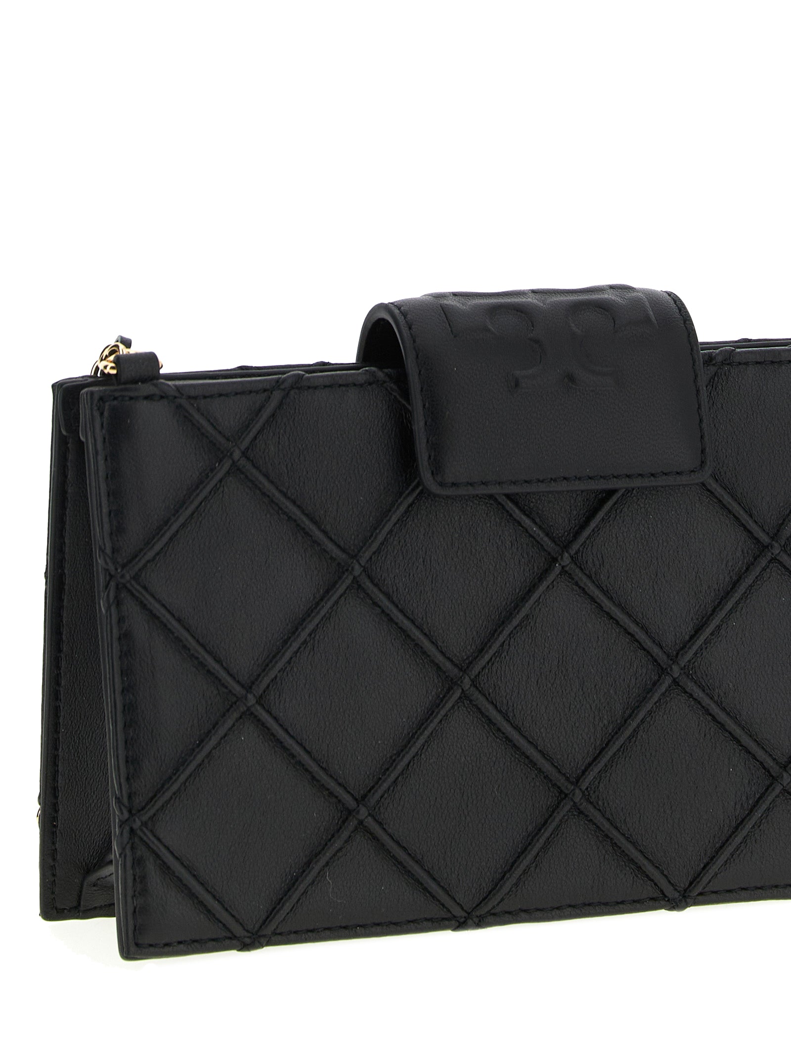Cardholder Card Case by Tory Burch for women in polyester black features a refined silhouette, showcasing the elegant lines of the Fleming Polyester Cardholder Card Case alongside premium card-organization for a refined finish.
