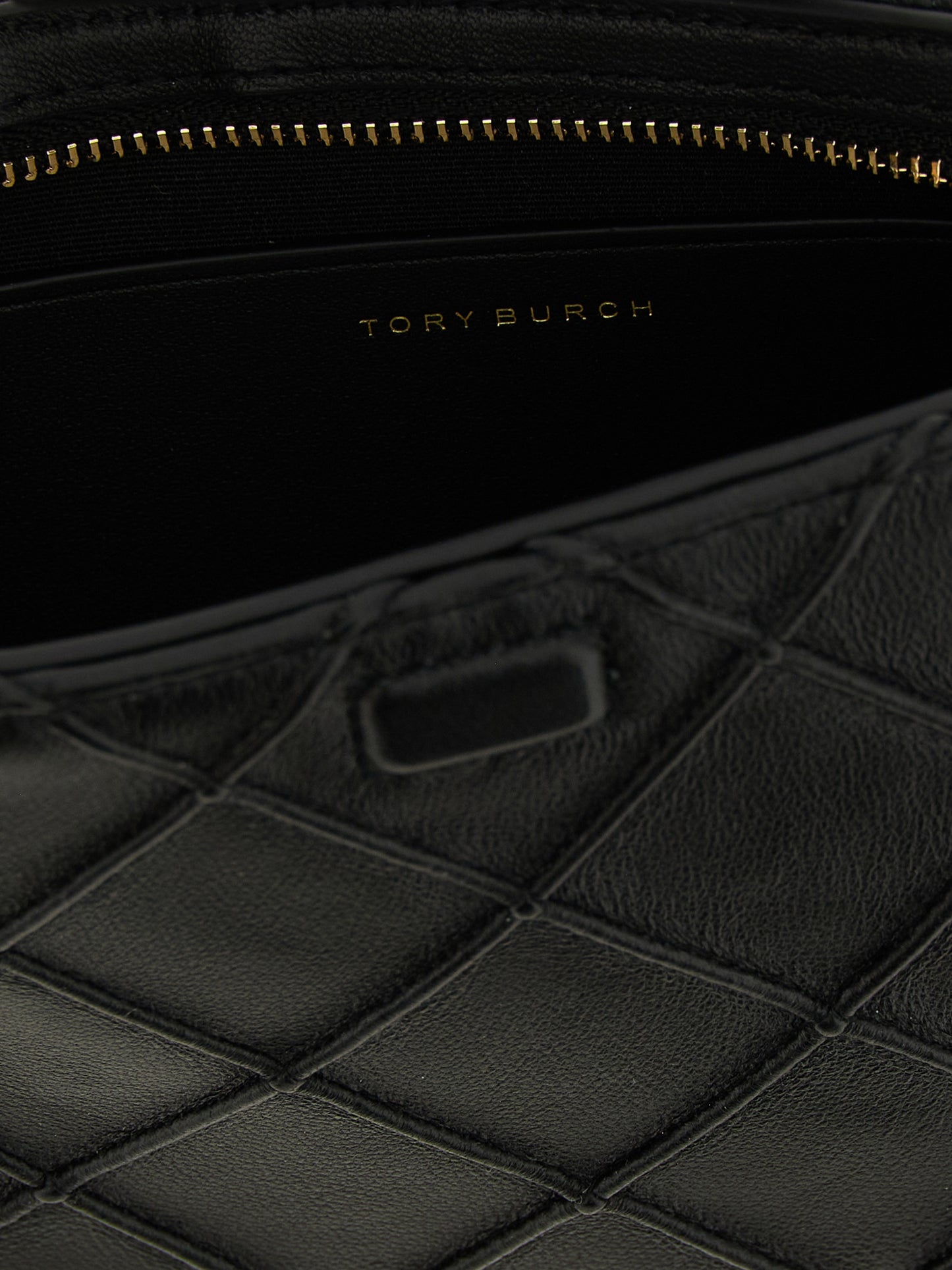Cardholder Card Case by Tory Burch for women in polyester black features an refined design, elegantly showcasing the refined Fleming Polyester Cardholder Card Case aesthetic while integrating sophisticated card-organization.