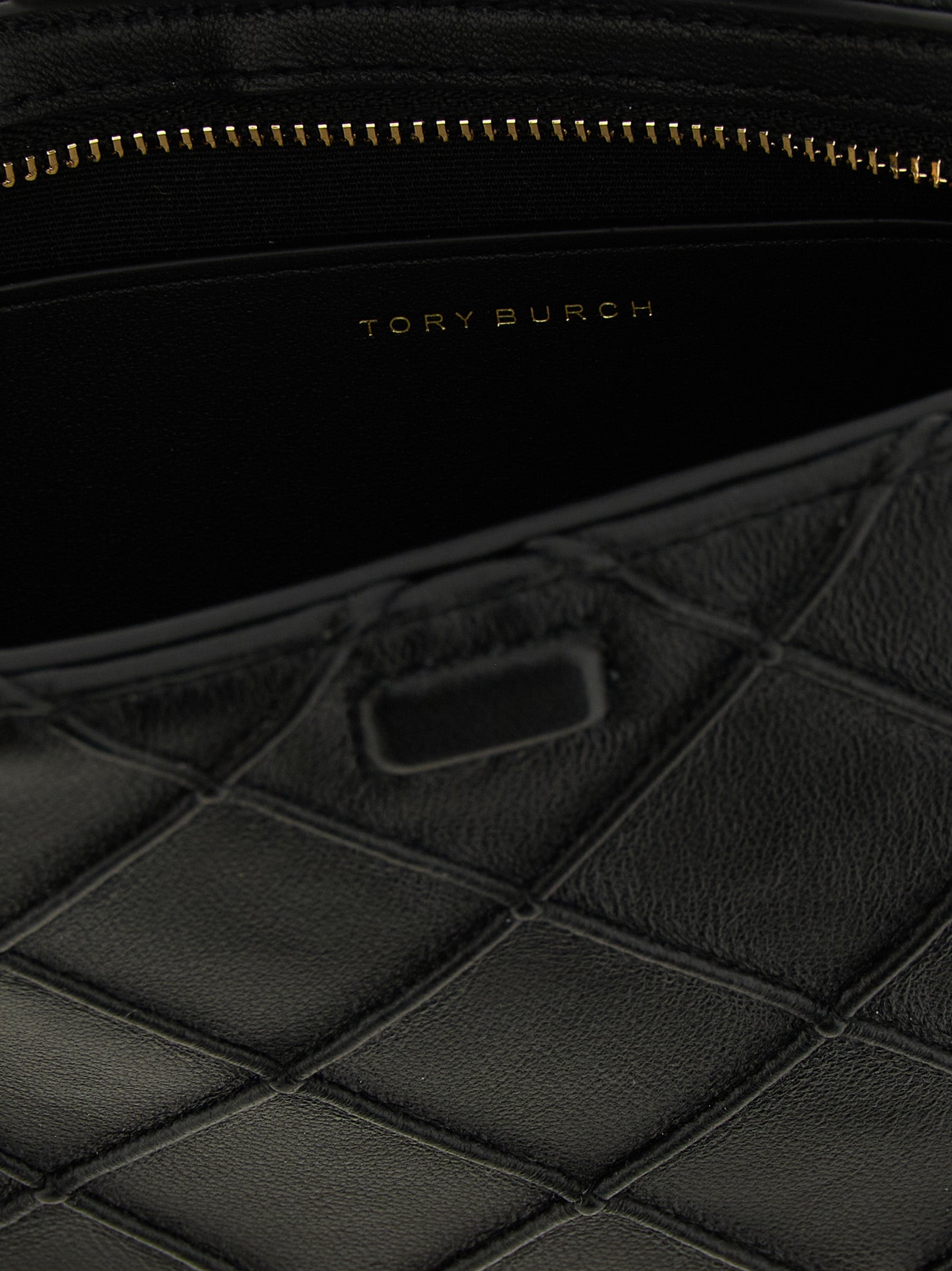 Cardholder Card Case by Tory Burch for women in polyester black features an refined design, elegantly showcasing the refined Fleming Polyester Cardholder Card Case aesthetic while integrating sophisticated card-organization.