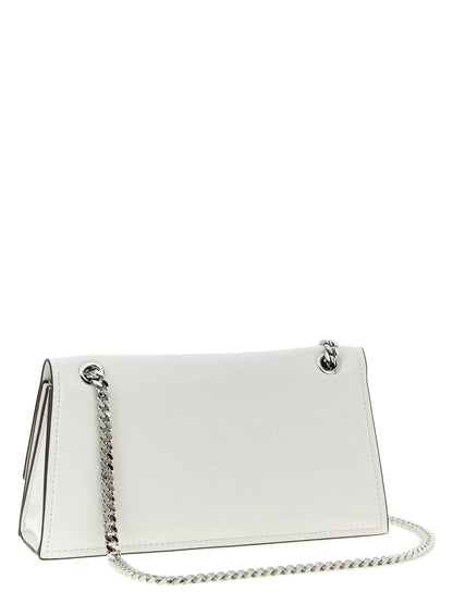 Shoulder Flap Bag by Tory Burch for women in lamb leather white presents a versatile silhouette, showcasing a secure snap & flap and versatile with versatile shoulder-strap for a sophisticated look.