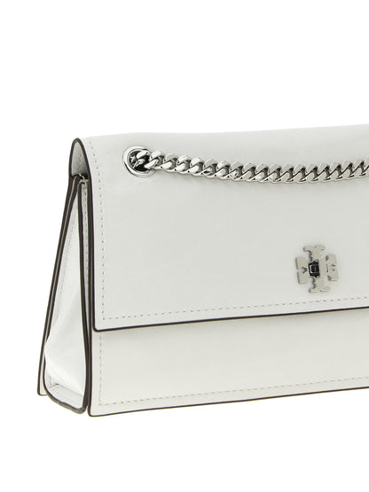 Shoulder Flap Bag by Tory Burch for women in lamb leather white features a distinguished silhouette, showcasing a secure snap & flap and distinguished with versatile shoulder-strap for a distinguished finish.