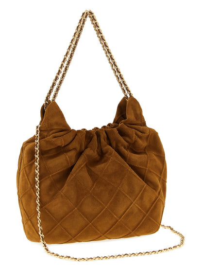 Mini Handbag by Tory Burch for women in leather & metal brown & patterned features a refined silhouette, showcasing a secure magnetic, organized , and versatile shoulder-strap & handle for a refined finish.