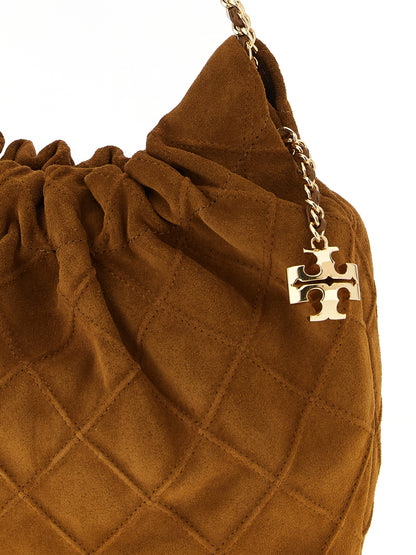 Mini Handbag by Tory Burch for women in leather & metal brown & patterned features a exquisite silhouette, showcasing a secure magnetic and exquisite with versatile shoulder-strap & handle for a exquisite finish.