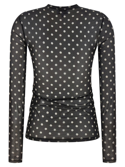 Sweatshirt by Ganni for women in stretch polyester black, transparent & print features an enviable silhouette, showcasing a premium and refined crew neckline for a truly enviable finish.