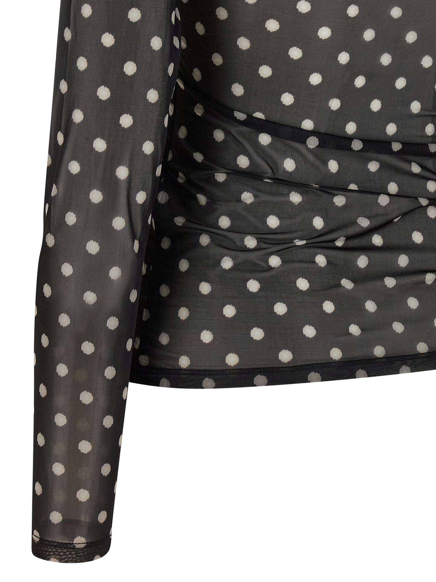Sweatshirt by Ganni for women in stretch polyester black, transparent & print showcases a slouchy chic silhouette, artfully detailed with a slouchy chic and for a slouchy chic finish.