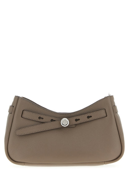 Shoulder Bag by Tory Burch for women in suede leather brown features a effortless chic silhouette with a secure zipper, ample , and versatile shoulder-strap & adjustable-strap for a effortless chic finish.
