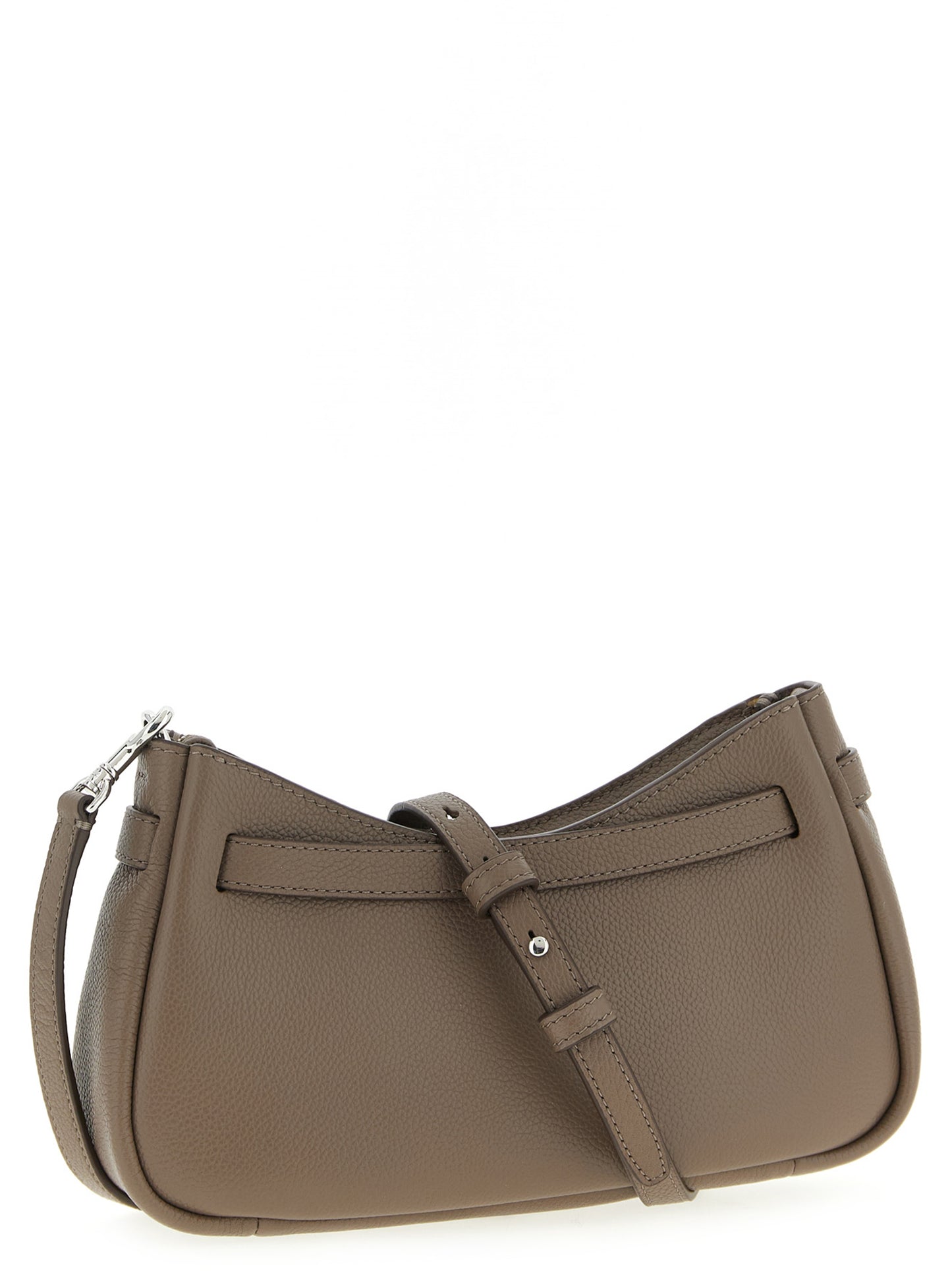 Shoulder Bag by Tory Burch for women in suede leather brown features a statuesque silhouette, showcasing a secure zipper and statuesque with versatile shoulder-strap & adjustable-strap for a statuesque finish.