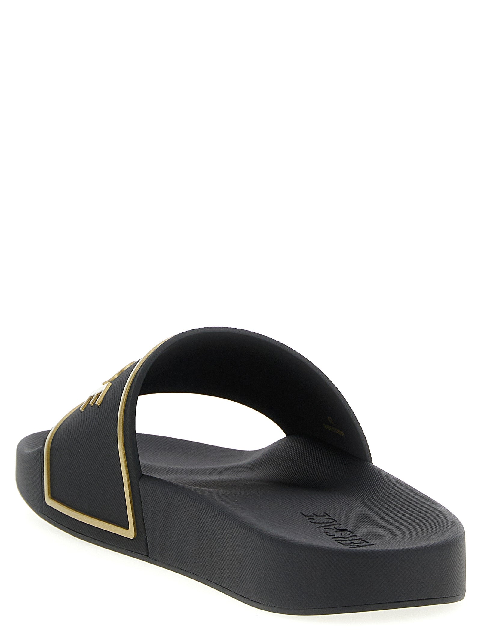 Flat Shoes by Versace for men in tu & polyurethane black features an ergonomic silhouette, perfectly showcasing Men's TU & Polyurethane Flat Shoes with its distinct flat and elegant .