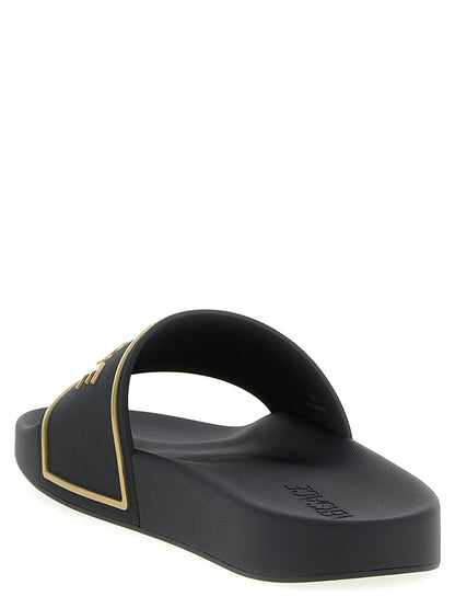 Flat Shoes by Versace for men in tu & polyurethane black features an ergonomic silhouette, perfectly showcasing Men's TU & Polyurethane Flat Shoes with its distinct flat and elegant .