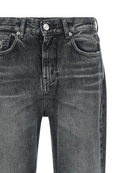 Jeans by Versace for men in cotton denim gray & signature features an refined tailoring silhouette, showcasing a premium straight-leg & wide with a and long cut for a refined tailoring look.