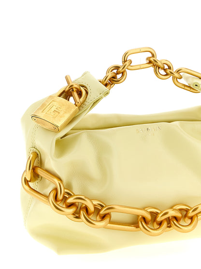 Balmain Bos Taurus Calf Suede Leather Mini Handbag - Bicolour Gold Yellow