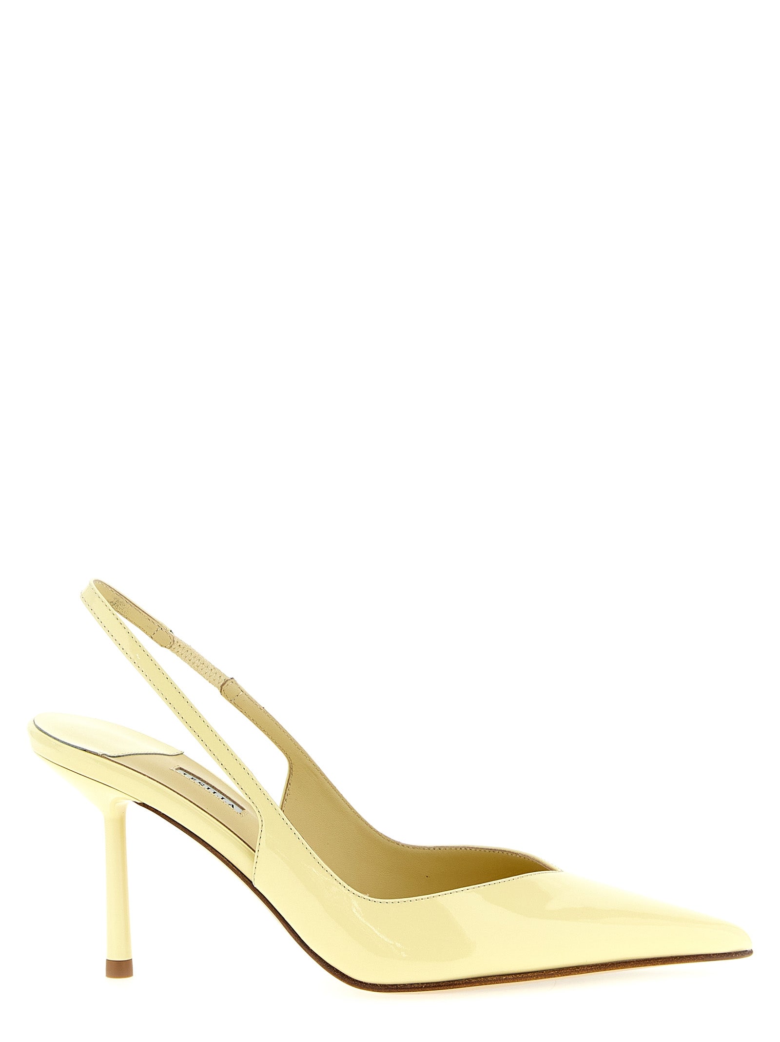High-Heel Stiletto Slingback Pumps Heels by LE SILLA for women in calfskin leather and bicolour & yellow showcases a effortlessly elegant silhouette as Women's Calfskin Leather High-Heel Stiletto Slingback Pumps Heels, featuring a effortlessly elegant stiletto high-heel and a effortlessly elegant pointed toe style for an elegant look.