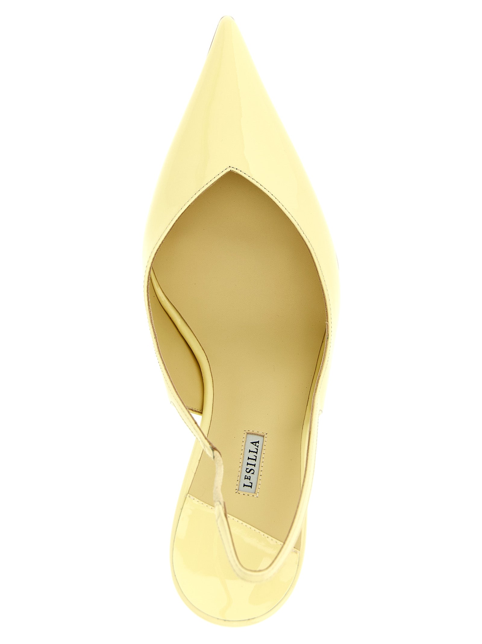 High-Heel Stiletto Slingback Pumps Heels by LE SILLA for women in calfskin leather bicolour & yellow features a effortless chic silhouette, showcasing the Women's Calfskin Leather High-Heel Stiletto Slingback Pumps Heels design with a effortless chic stiletto high-heel and pointed toe style for a effortless chic finish.