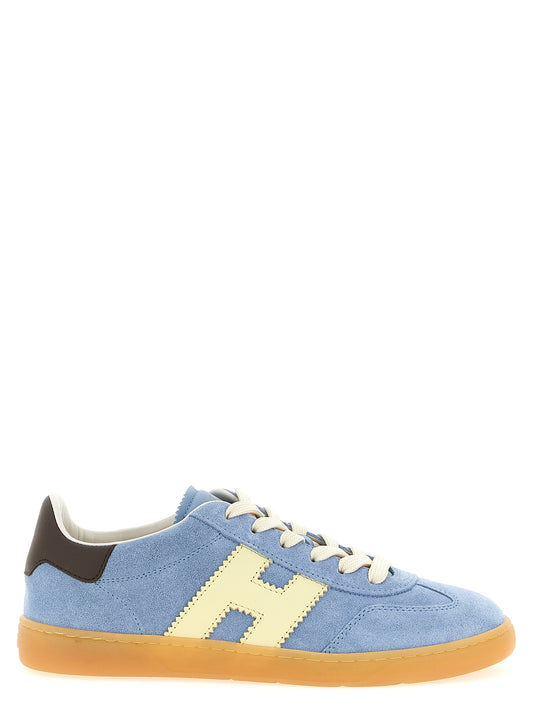 Sneakers by Hogan for women in suede calfskin leather light-blue presents a sumptuous silhouette, artfully capturing the essence of the Women's Fashion Suede Calfskin Leather Sneakers with its sumptuous fashion style design.
