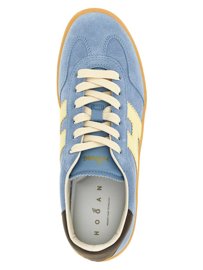 Sneakers by Hogan for women in suede calfskin leather light-blue presents a on trend silhouette from the Women's Fashion Suede Calfskin Leather Sneakers collection, showcasing a on trend fashion style for an elevated aesthetic.