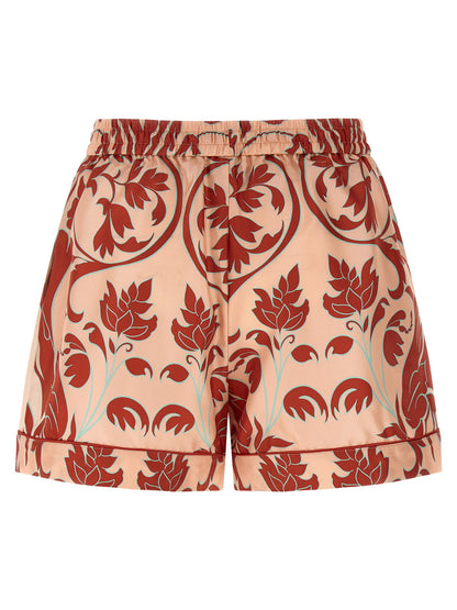 Bermuda Shorts by F.R.S. - FOR RESTLESS SLEEPERS for women in silk satin twill multicolor, pink & print presents a contemporary silhouette, showcasing a contemporary with a refined short and elegant .