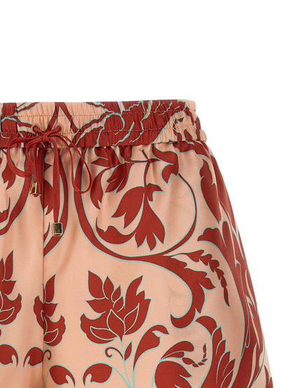 Bermuda Shorts by F.R.S. - FOR RESTLESS SLEEPERS for women in silk satin twill multicolor, pink & print features an tailored silhouette, showcasing a tailored with a short and for a sophisticated look.