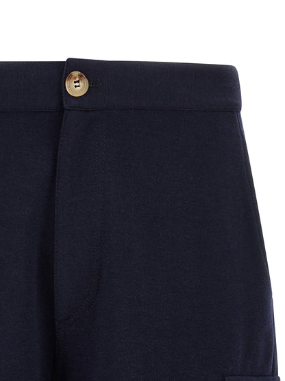 Brunello Cucinelli The Cargo Men's Silk Polyamide Cotton & Cashmere Bermuda Shorts - Blue