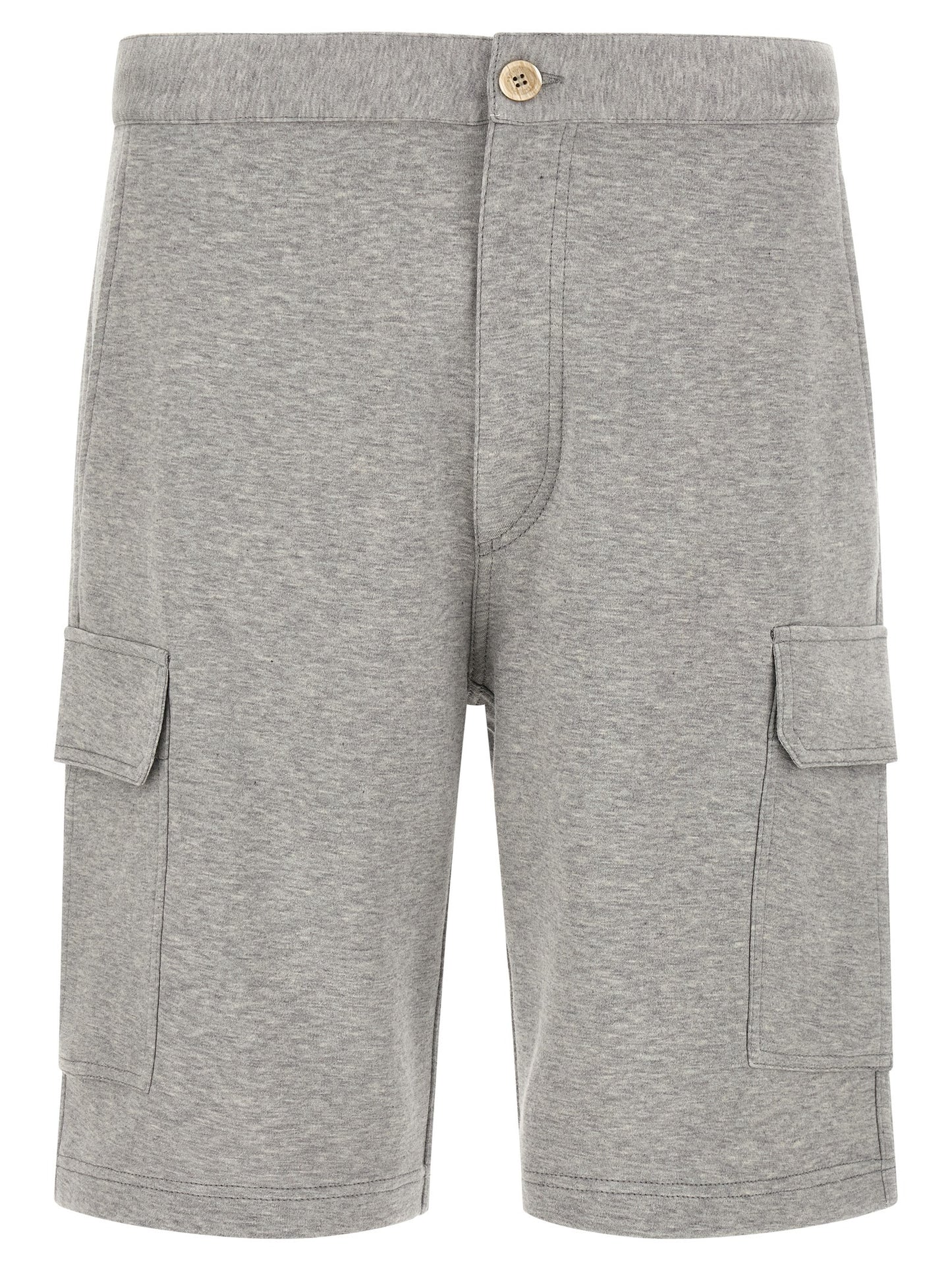 Bermuda Shorts by Brunello Cucinelli for men in silk polyamide cotton & cashmere gray showcases a on trend silhouette, featuring a tailored with a classic short and sophisticated for a on trend finish.