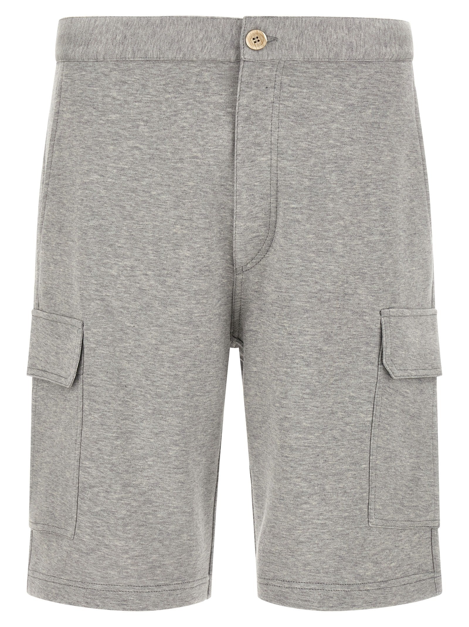 Bermuda Shorts by Brunello Cucinelli for men in silk polyamide cotton & cashmere gray showcases a on trend silhouette, featuring a tailored with a classic short and sophisticated for a on trend finish.
