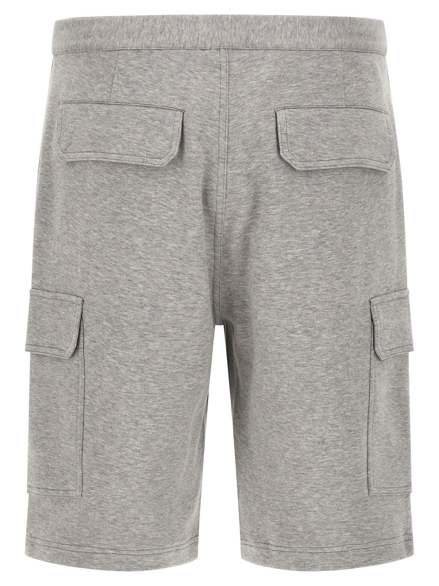 Bermuda Shorts by Brunello Cucinelli for men in silk polyamide cotton & cashmere gray features an tailored silhouette, showcasing a tailored with a short and for a sophisticated look.