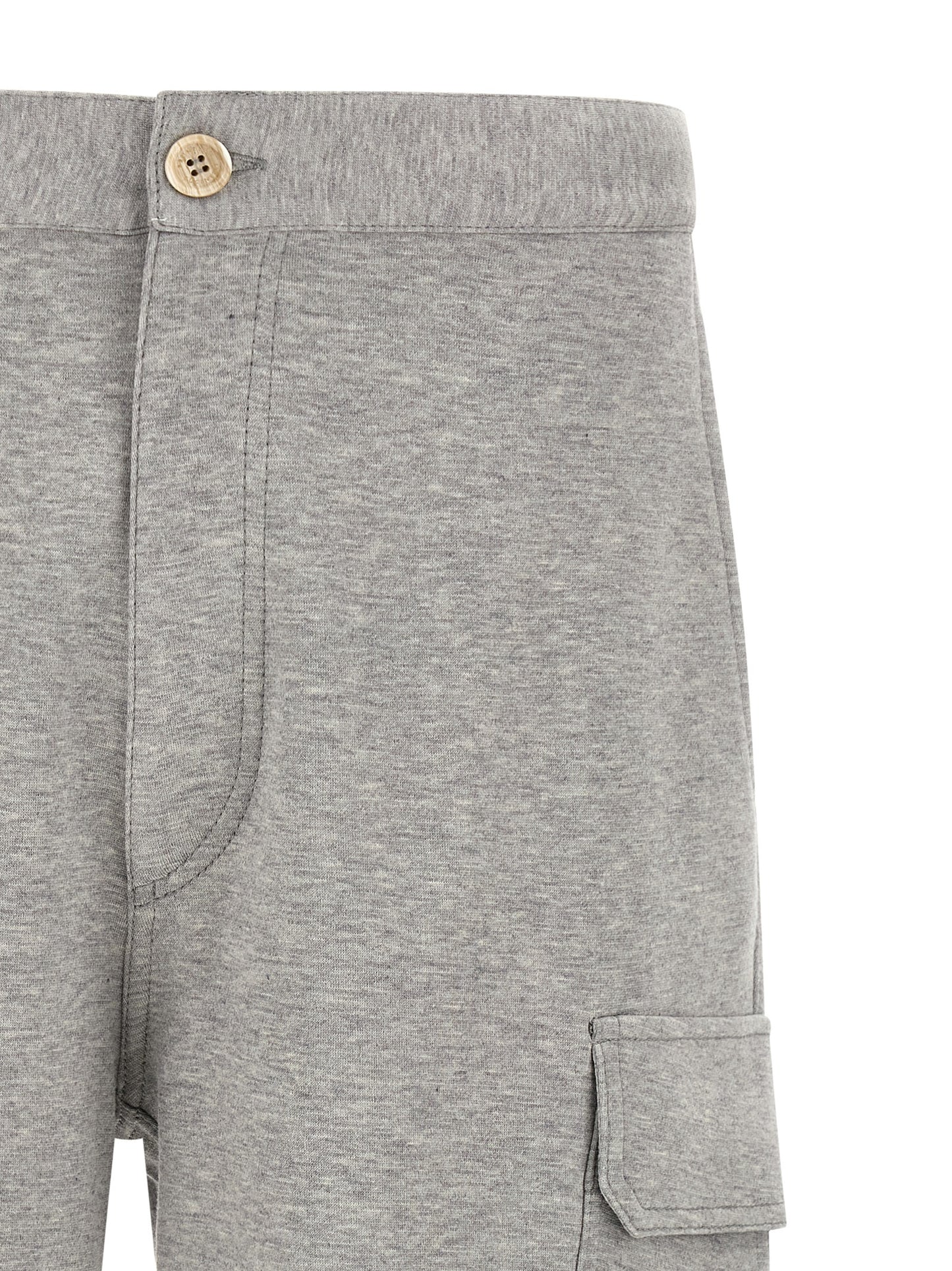 Bermuda Shorts by Brunello Cucinelli for men in silk polyamide cotton & cashmere gray features a sartorial silhouette, showcasing a sartorial and short with a sophisticated for a sartorial look.