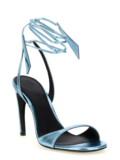 Stiletto Sandals by The Attico for women in calfskin leather light-blue features an architectural design from the Aren Women's Calfskin Leather Stiletto Sandals collection, defined by a architectural stiletto and square toe style for a architectural finish.