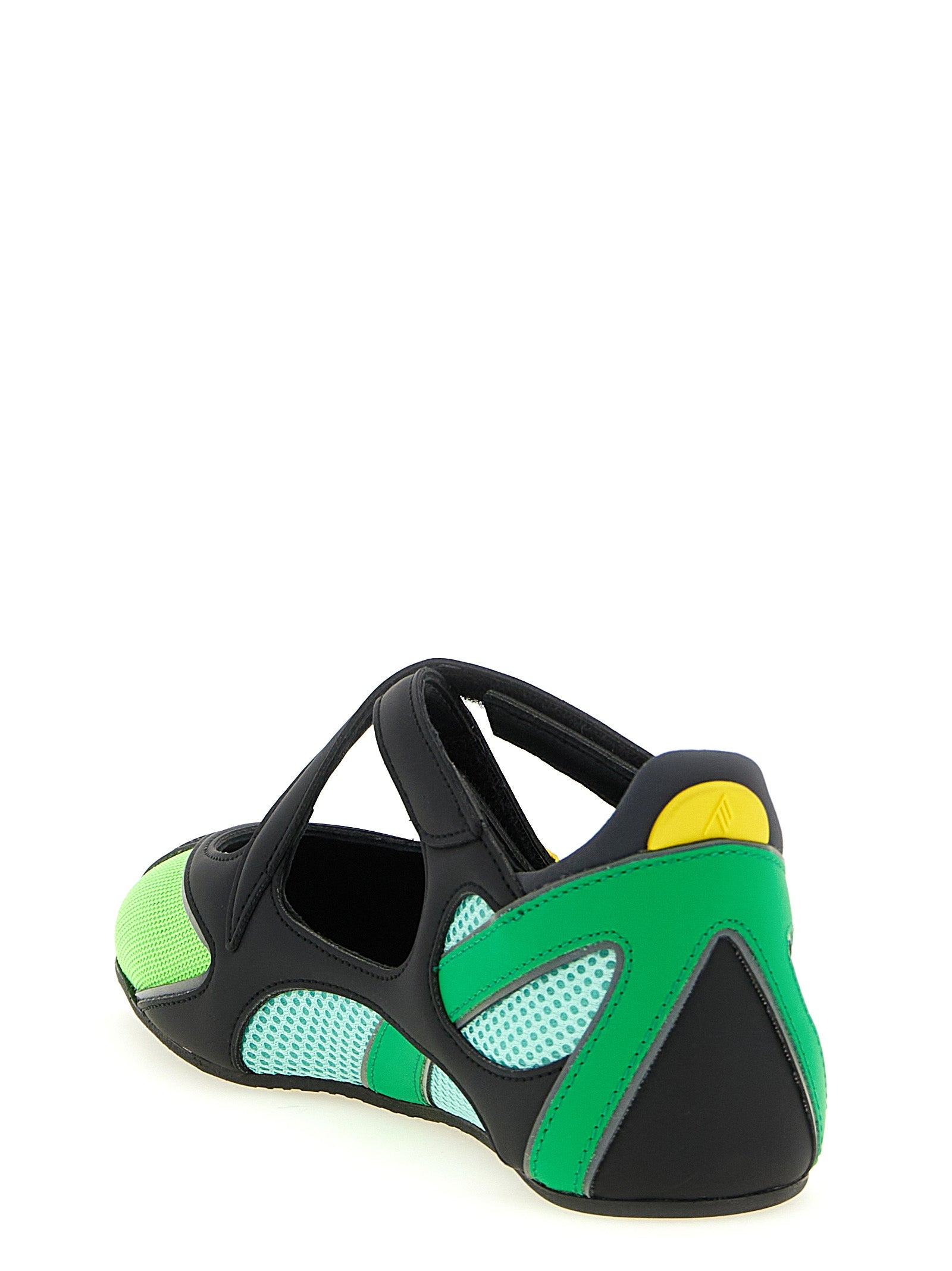 Ballet Flat Shoes by The Attico for women in polyester polyurethane & polyethylene bicolour & green presents a effortless chic silhouette, showcasing the Women's Polyester Polyurethane & Polyethylene Ballet Flat Shoes design with a effortless chic and for a sophisticated look.