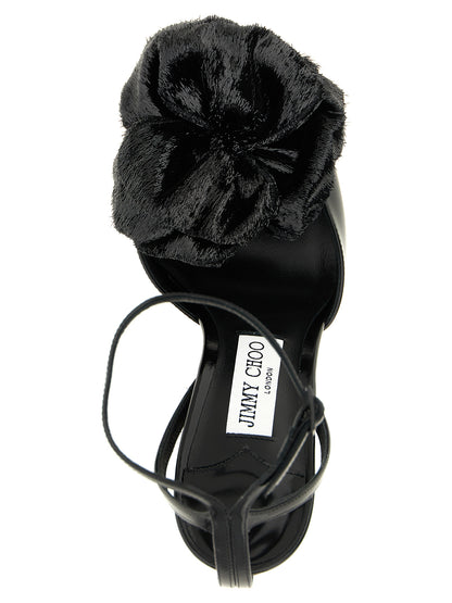 Stiletto Spool Ankle Strap Sandals by Jimmy Choo for women in leather black showcases a sculptural silhouette as Women's Leather Stiletto Spool Ankle Strap Sandals, defined by a sculptural stiletto spool-heel and sculptural for a sculptural look.