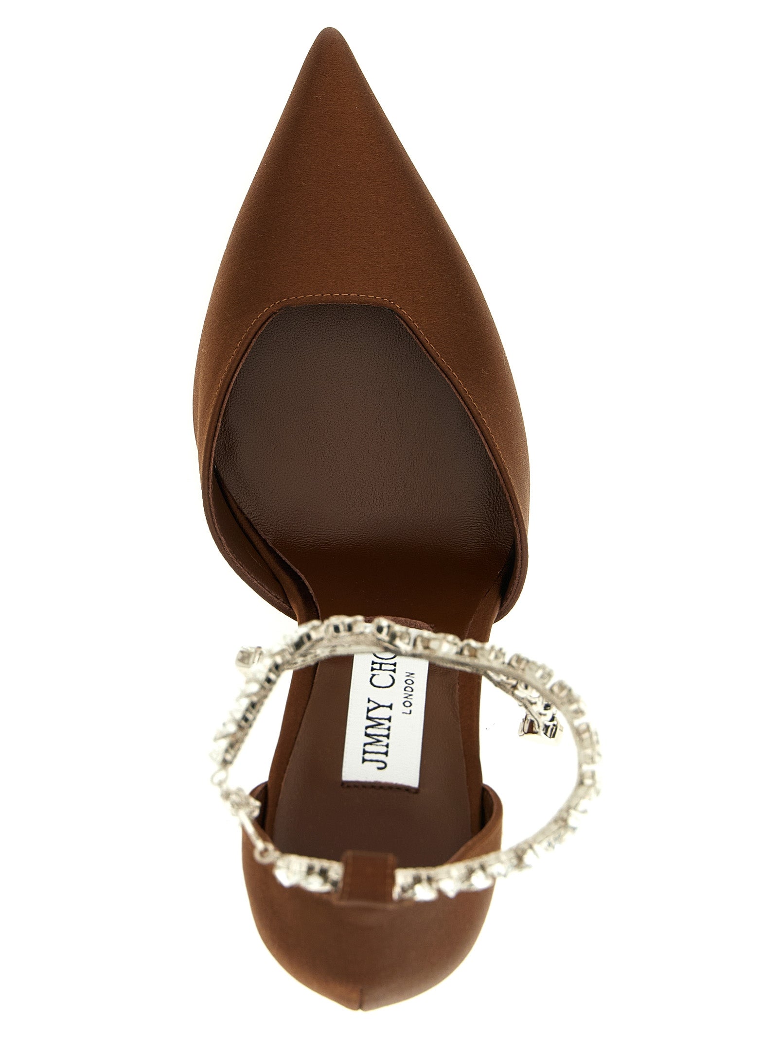 This High-Heel Spool Pumps Heels by Jimmy Choo for women in patent cowhide leather brown presents a effortlessly chic silhouette from the Women's Patent Cowhide Leather High-Heel Spool Pumps Heels collection, featuring a effortlessly chic high-heel spool-heel and effortlessly chic pointed toe style.