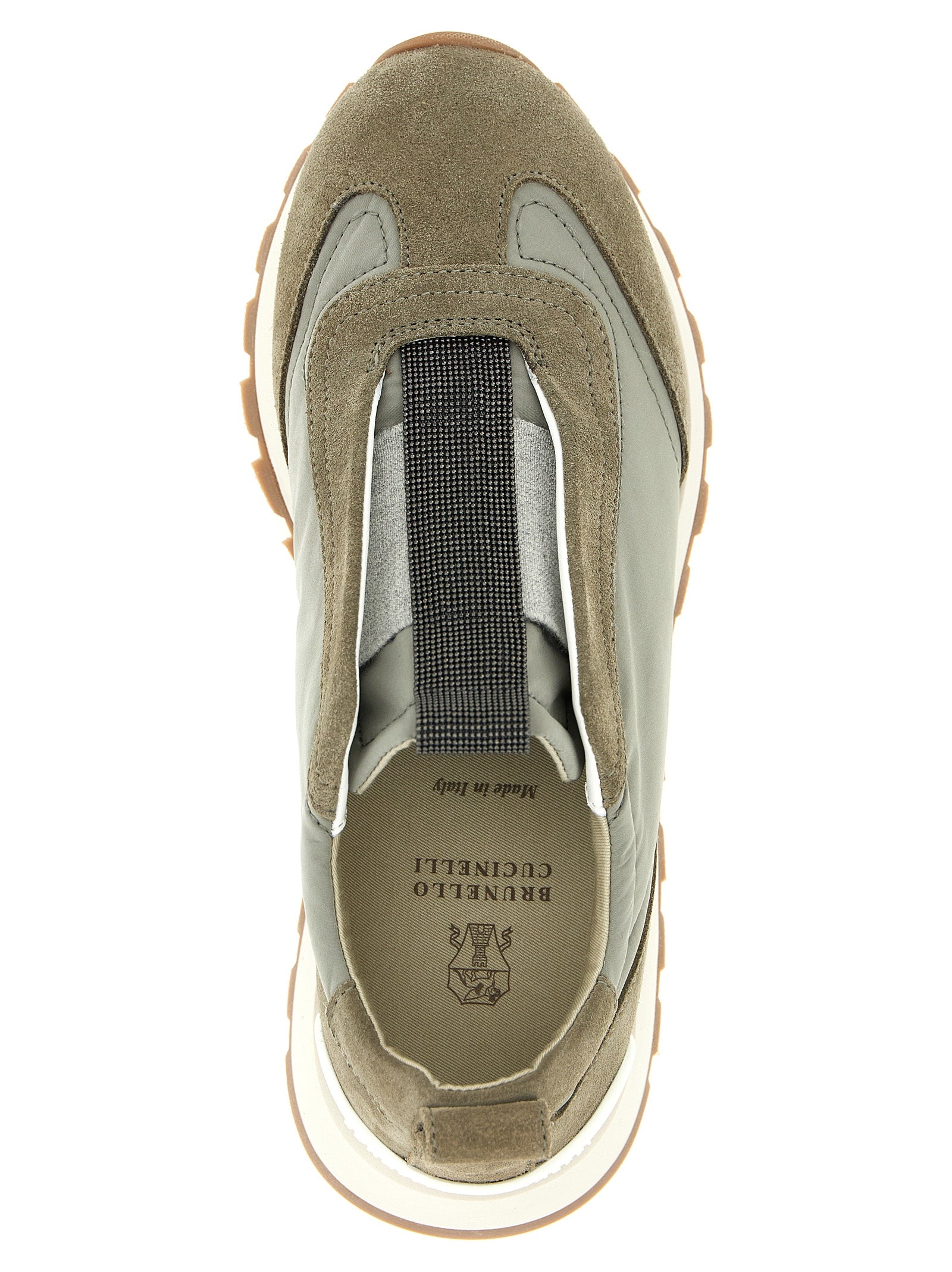 Athletic Sneakers Brunello Cucinelli women tu polyamide polyester suede leather bicolour & green featuring a avant-garde Monile The Blend Women's Slip On TU Polyamide Polyester Suede Leather Athletic Sneakers design with a avant-garde slip-on style for a refined finish.