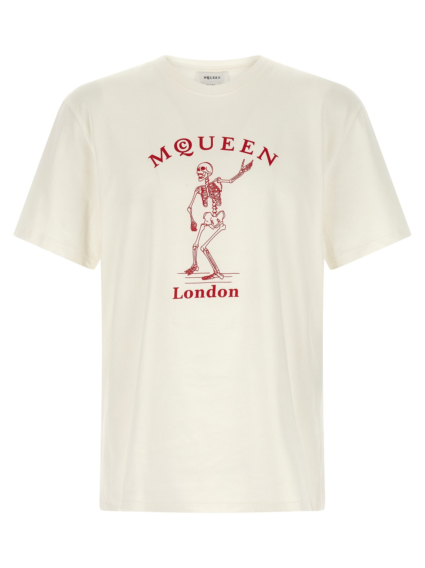 T-Shirt by Alexander McQueen for men in cotton multicolor, red & print showcases a chic silhouette, artfully detailed with a chic crew neckline and for a chic finish.