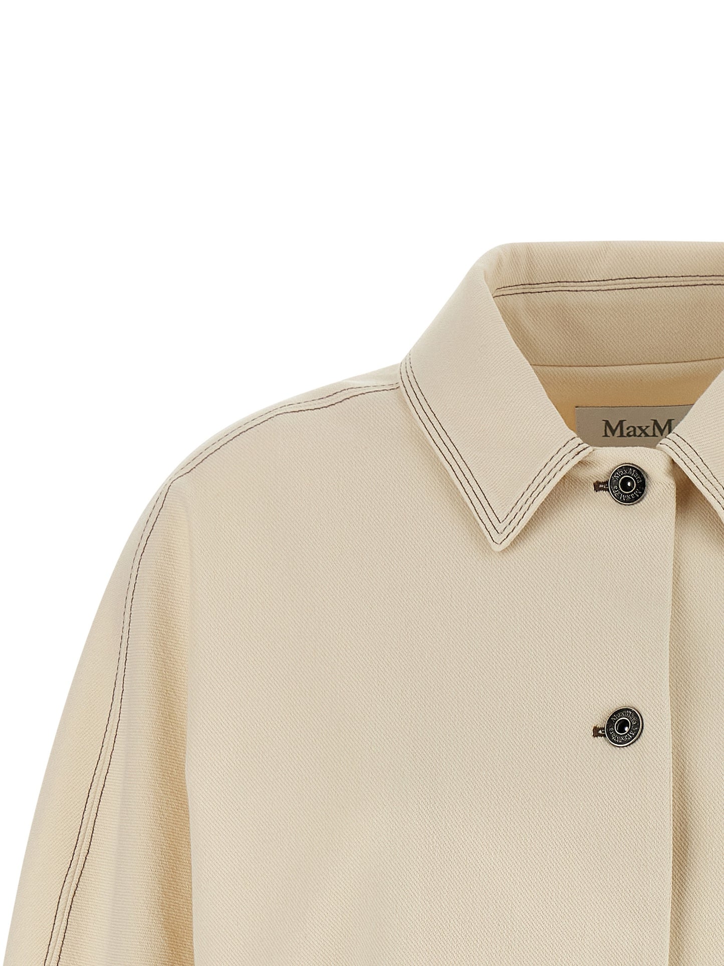 Jacket by Max Mara for women in stretch denim cotton polyester beige presents a authentic silhouette, artfully detailed with a authentic shirt-collar neckline and functional pockets for a premium authentic finish.