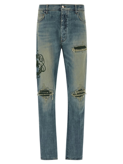 Amiri Blue Cotton Relaxed Fit Jeans