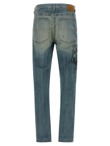 Amiri Blue Cotton Relaxed Fit Jeans