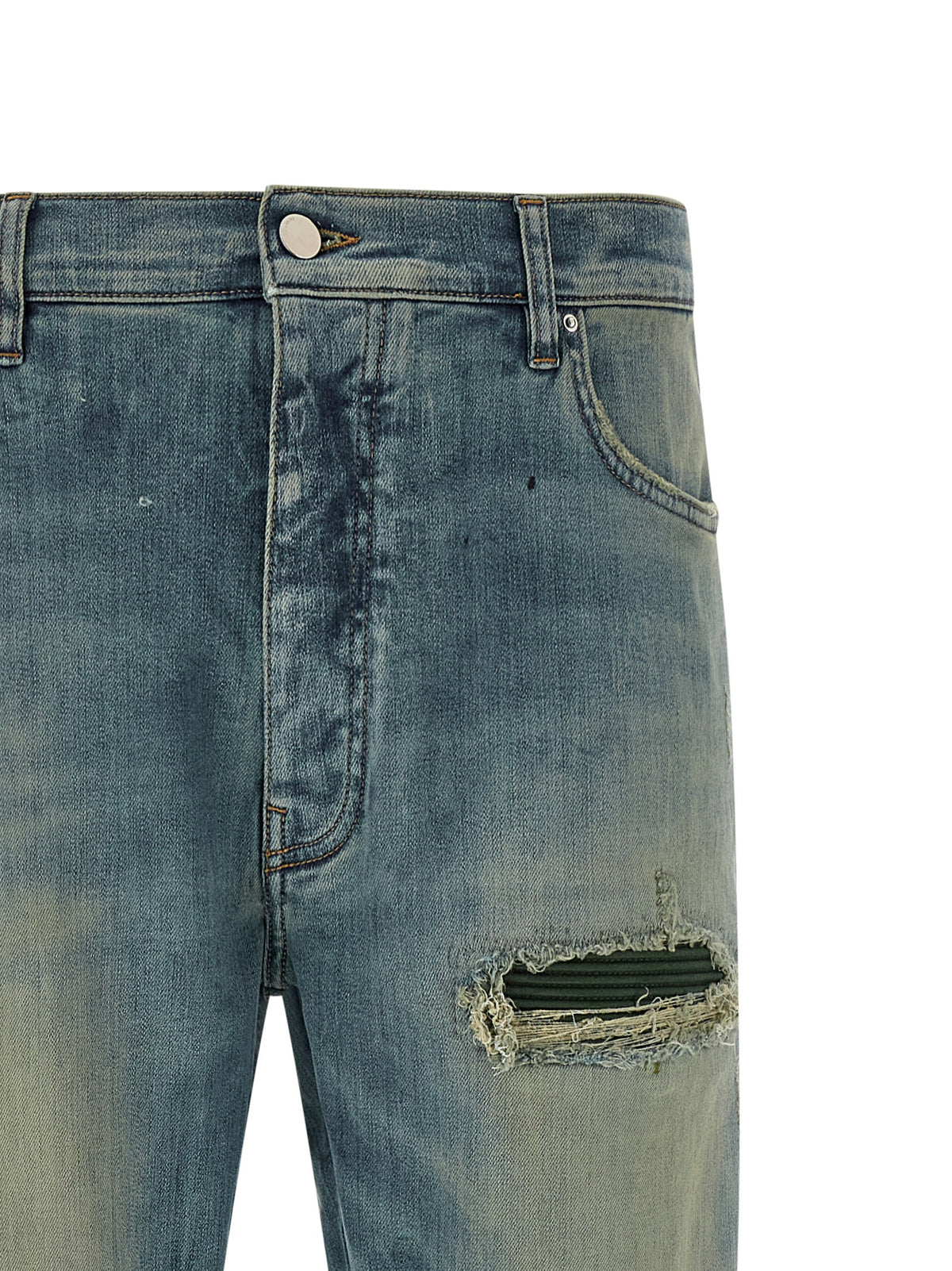 Amiri Blue Cotton Relaxed Fit Jeans