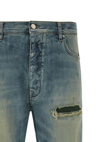 Amiri Blue Cotton Relaxed Fit Jeans