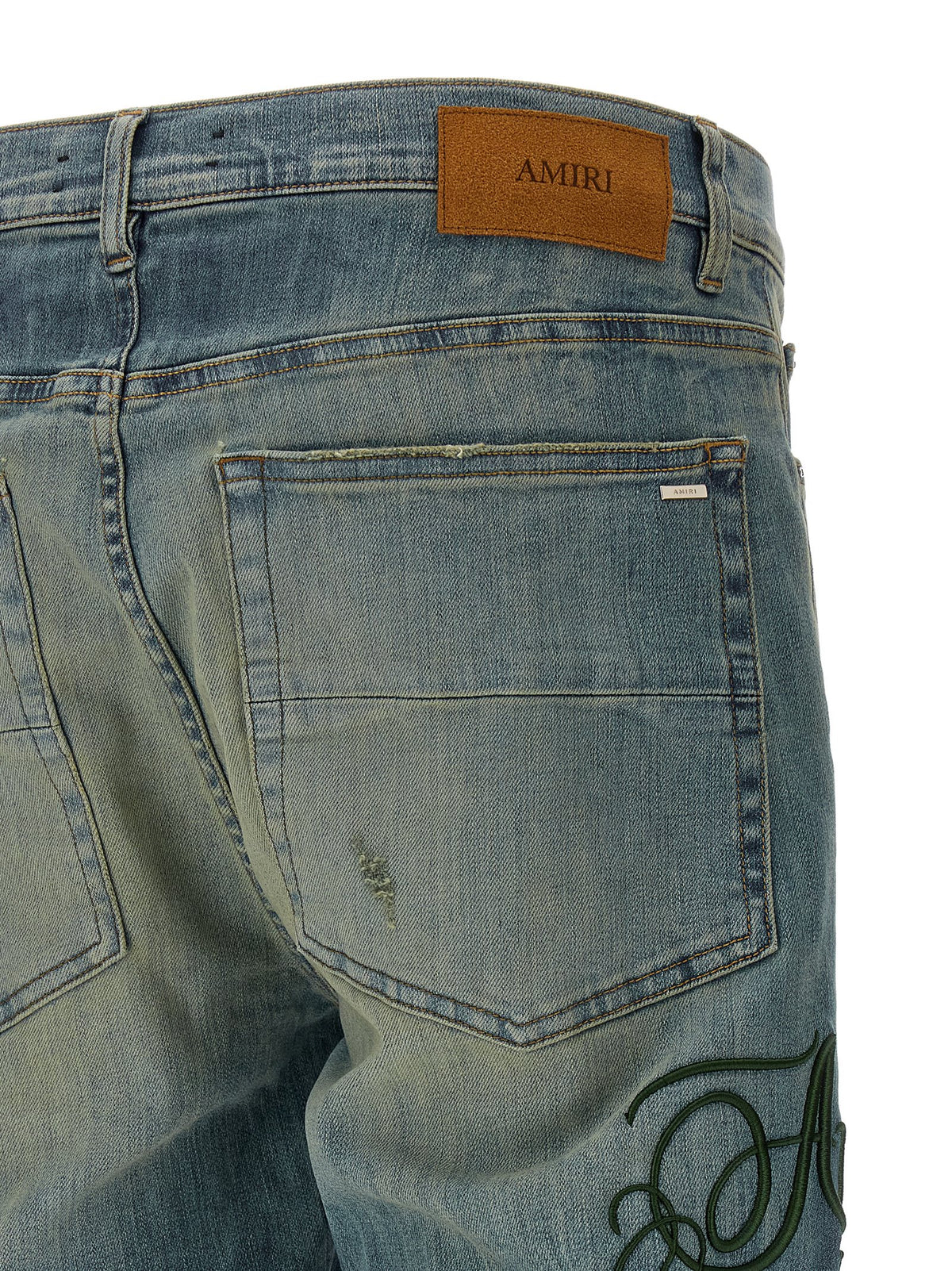 Amiri Blue Cotton Relaxed Fit Jeans